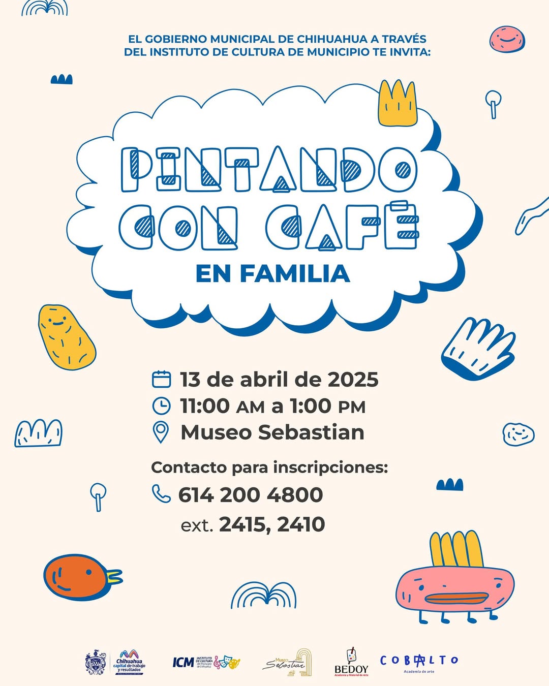 Pintando cn café en familia