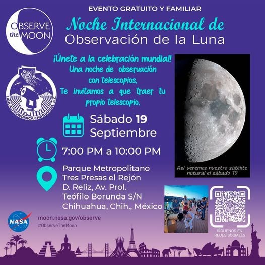 Noche Internacional de Observación de la Luna en Parque Metropolitano Tres Presas el Rejón