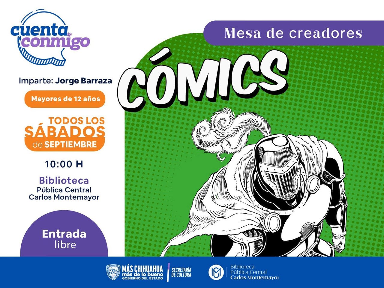 Mesa de Creadores: Cómics en Biblioteca Pública Central Carlos Montemayor