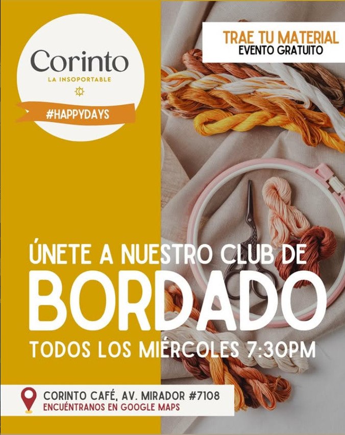 Club de Bordado en Corinto Cafe