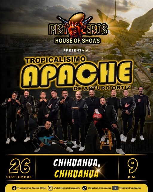 Tropicalísimo Apache de Arturo Ortiz en Pistoleros HOUSE of SHOWS