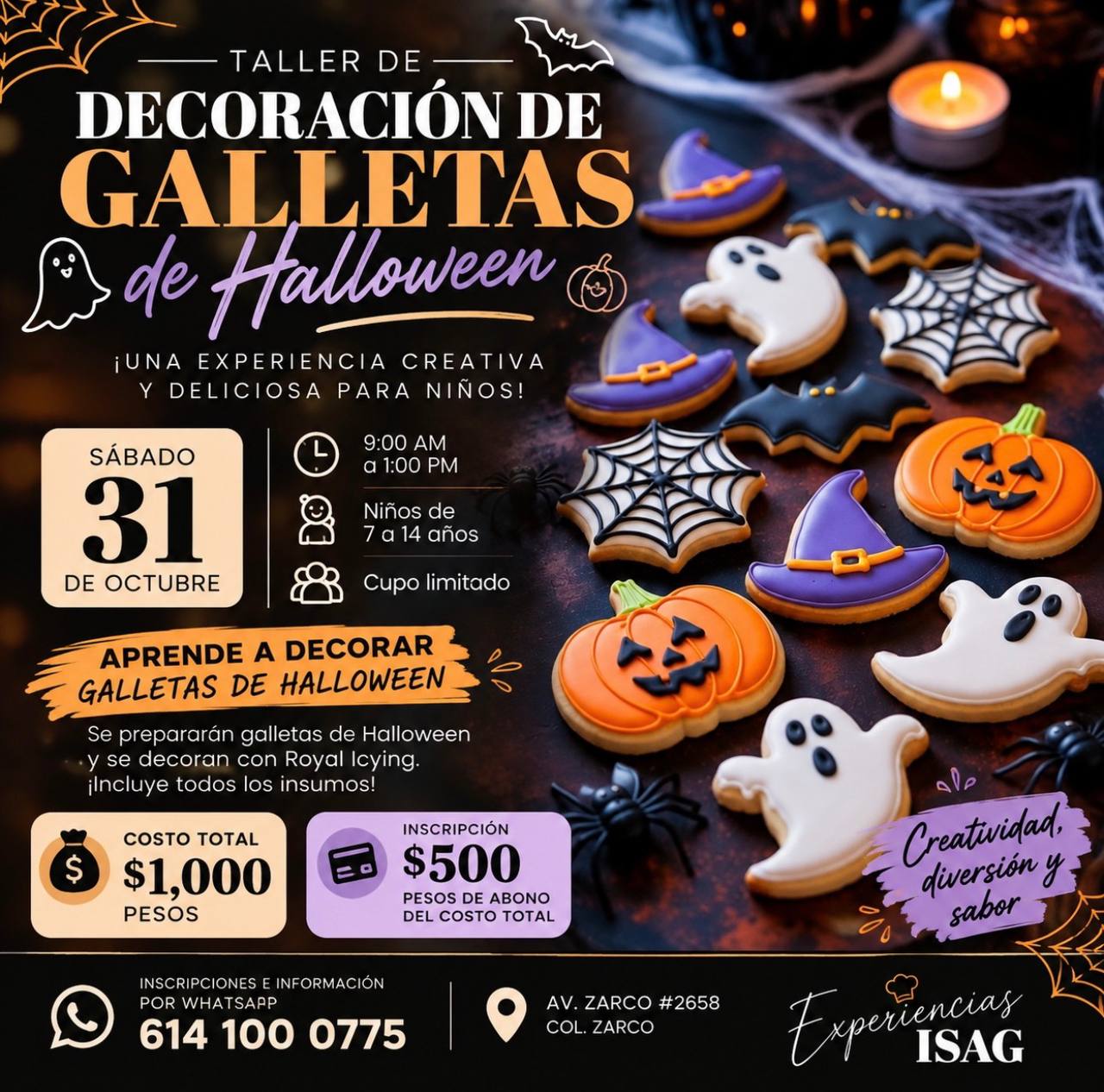 Taller de Decoración de Galletas de Halloween en Experiencias ISAG